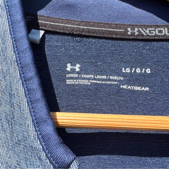 UNDER ARMOUR Mens 1/4 Zip Fitted Pullover Long Sleeve Blue HeatGear Size Large - Picture 6 of 8